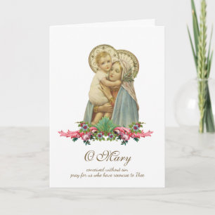 Carte Vierge Marie Jésus Fête des Mères Religieuses