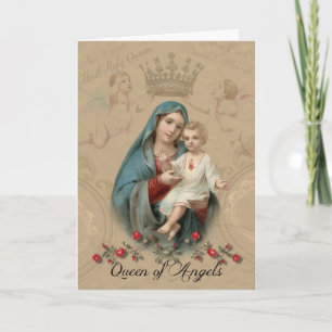 Carte Vierge Marie Jésus Fête des Mères Vintage