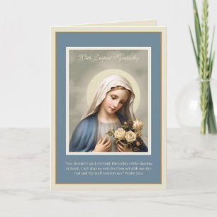 Carte Vierge Marie Mère douloureuse Sympathie Condoléanc