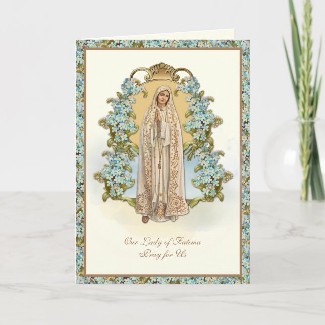 Carte Vierge Marie Notre-Dame de Fatima Religieuse Flora (Devant)