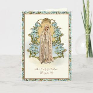 Carte Vierge Marie Notre-Dame de Fatima Religieuse Flora
