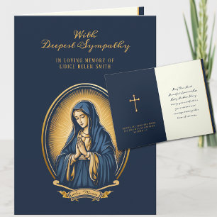 Carte Vierge Marie Sympathie Catholique Croix doré