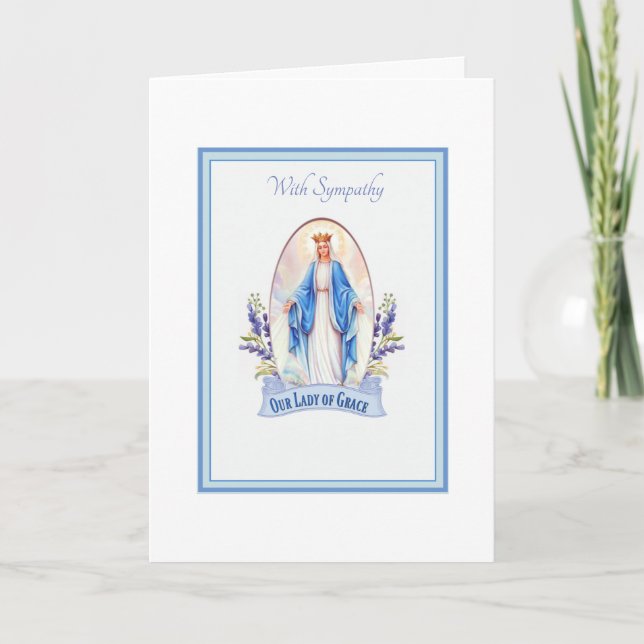 Carte Vierge Marie Sympathie Funérailles (Devant)