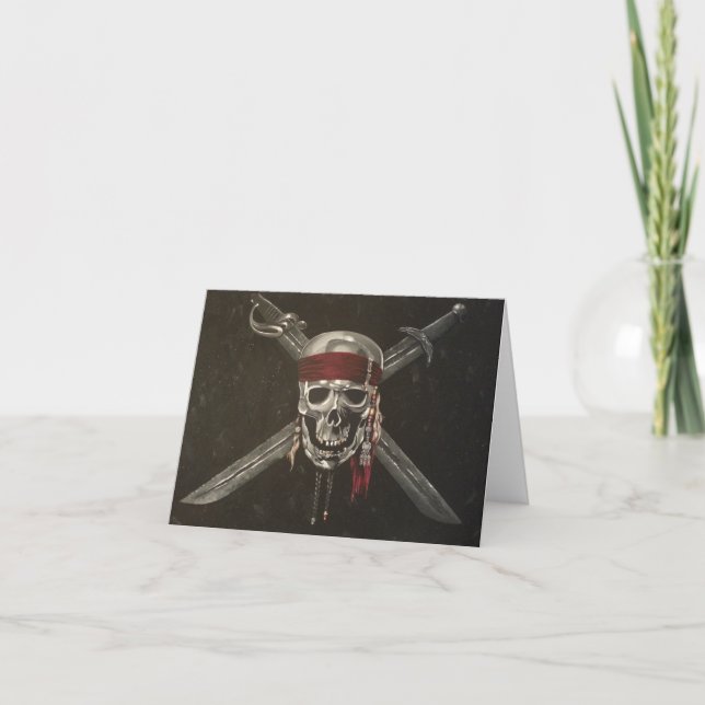 Carte vierge originale peinte à la main Pirate (Devant)