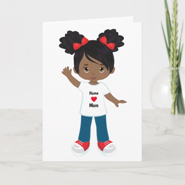 Carte vierge personnalisée Black Girl (Devant)