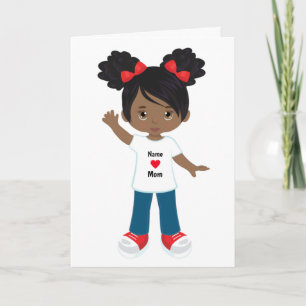 Carte vierge personnalisée Fille noire