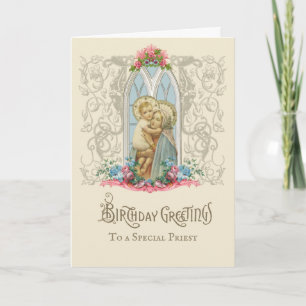Carte Vierge religieuse Marie Jésus Prêtre catholique