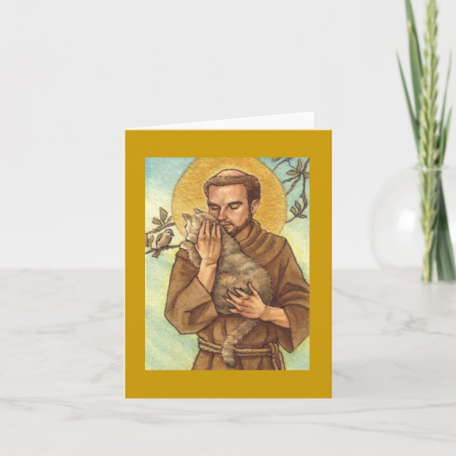 carte vierge St Francis de note et chat (Devant)