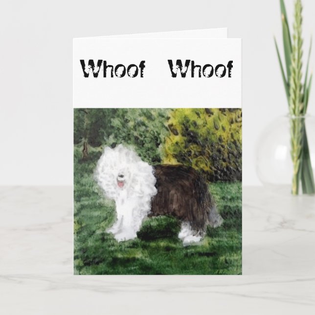 Carte Vieux anglais Sheepdog Art (Devant)