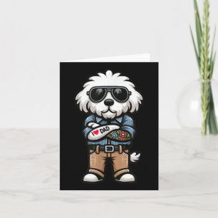 Carte Vieux anglais Sheepdog I Love Papa Funny Chien Tat
