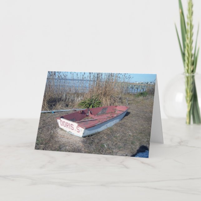 Carte Vieux bateau de rangée rustique (Devant)