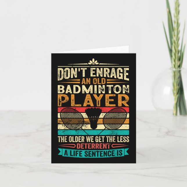 Carte Vieux Champion de Badminton - Ne Les Enrage Pas (Devant)
