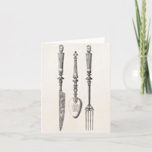 Carte Vieux couverts de 1800s de couteau de fourchette