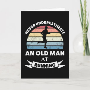 Carte Vieux homme à courir drôle coureur cadeau papa