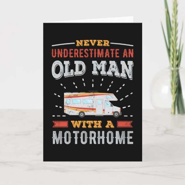 Carte Vieux homme avec Motorhome Retro RV Cadeau Papa (Devant)