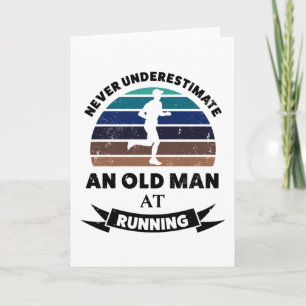 Carte Vieux homme courir drôle coureur cadeau papa