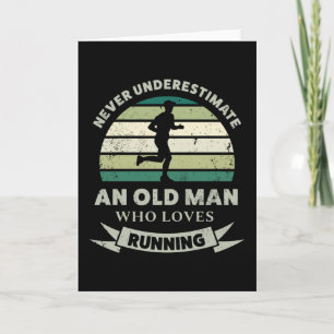 Carte Vieux homme qui aime courir drôle papa cadeau