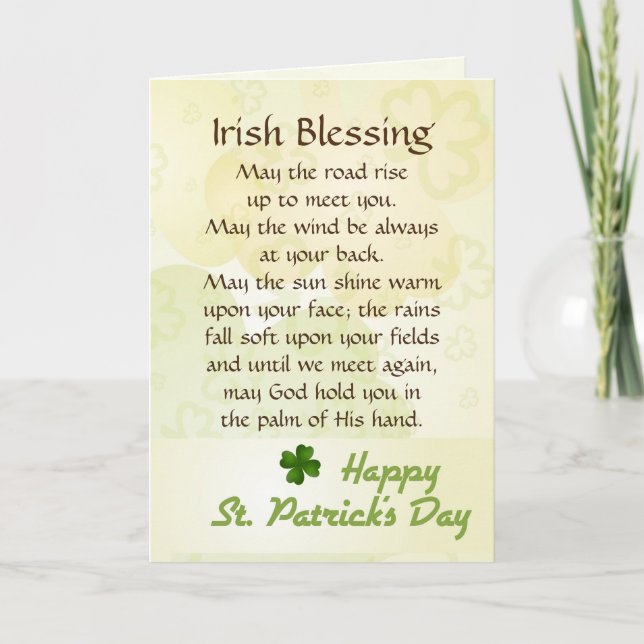 Carte Vieux-Irlandais Bénédiction Saint-Patrick sur mesu (Devant)