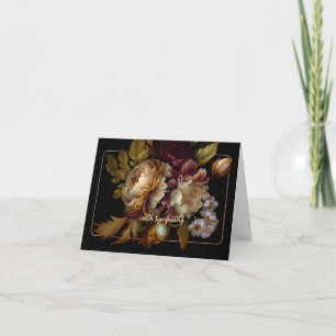 Carte Vieux Monde Dark Floral Bouquet SYMPATHIE