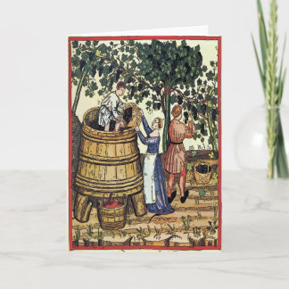 Carte Vieux raisins de cueillette de vignoble