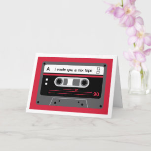 Carte Vieux Ruban Cassette Mixte Rouge et Noir Skool Cad