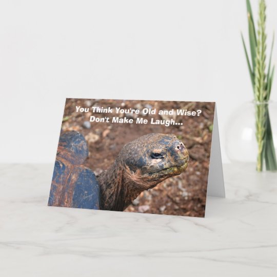 Carte Vieux Sage Tortoise Joyeux Humour D Anniversaire Zazzle Fr