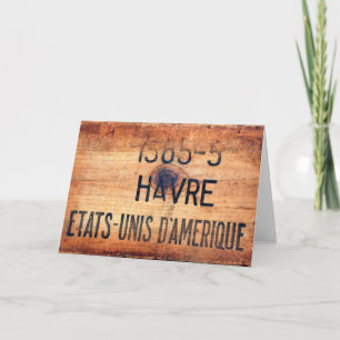 Carte Vieux Vintage US Bois Livraison Crate saluant 3