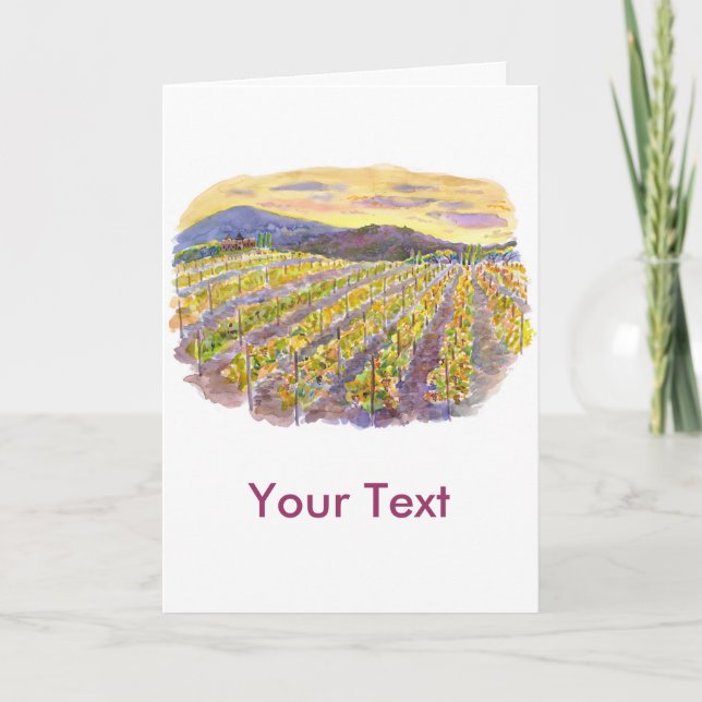 Carte Vignoble à l'aquarelle (Devant)