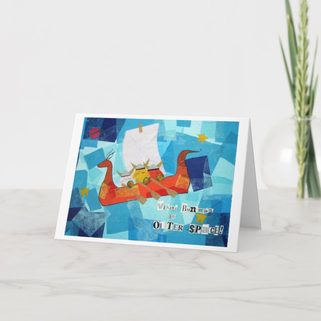 Carte Viking Bunnies dans l'espace extra-atmosphérique (Devant)