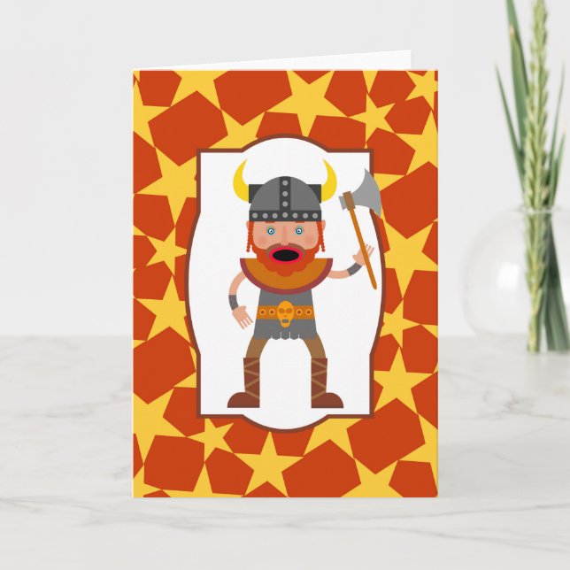 Carte Viking Warrior Boy Birthday Party (Devant)