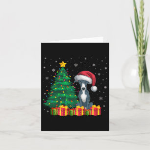 Carte Vilain Italien Greyhhop Santa Hat lumières de Noël