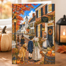 Village colonial d'automne charmant Joyeux Hallowe