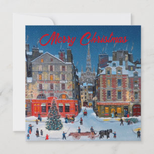 Carte Village de Noël victorien Joyeux Noël