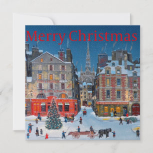 Carte Village de Noël victorien vintage