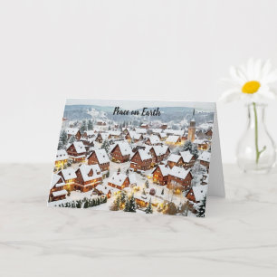 Carte Village paisible paysage de neige Paix sur Terre V