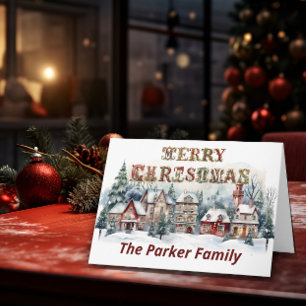 Carte Village victorien Joyeux Noël