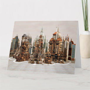 Carte Ville de fantasy futuriste Art de la skyline de sc
