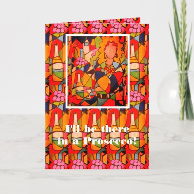 Carte Vin amusant dire, 5" x 7" Voeux pliés ICard (Devant)