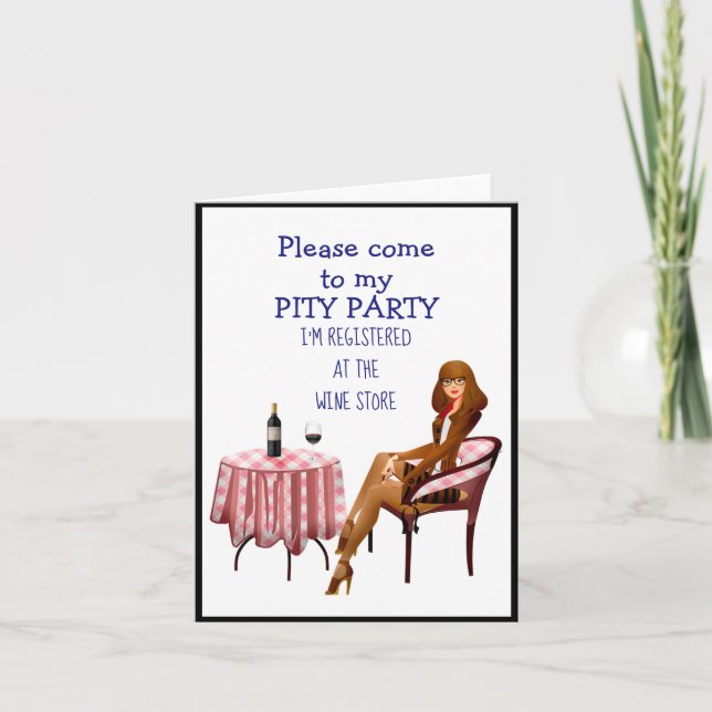 Carte Vin Amusant pour la fête d'anniversaire de la pent (Devant)