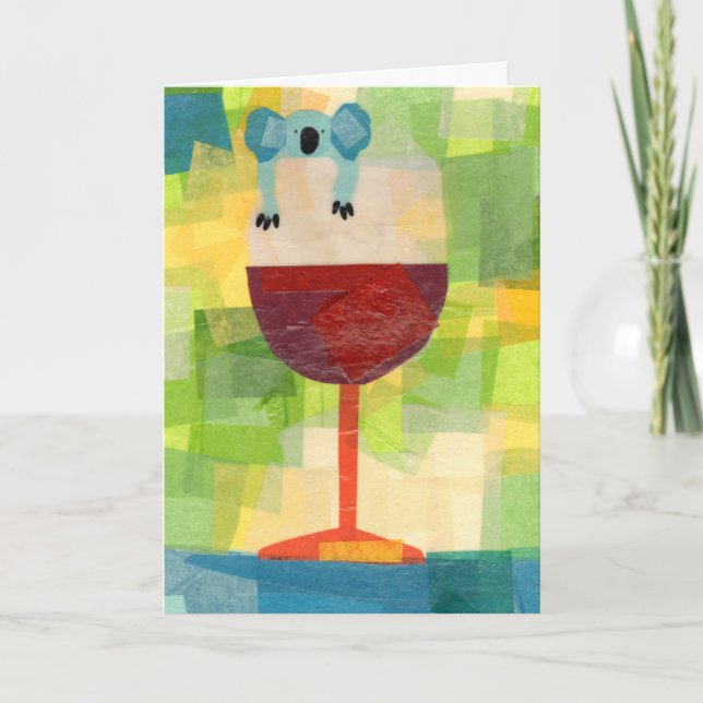 Carte Vin de koala avec le message (Devant)