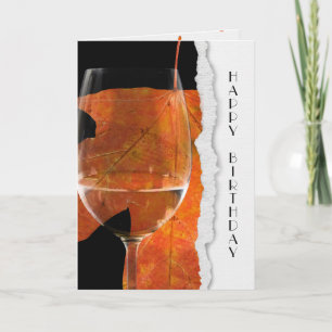 Carte Vin et feuille d'automne