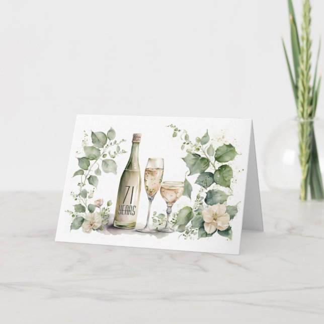 Carte Vin et lierre pour le 71e anniversaire  (Devant)