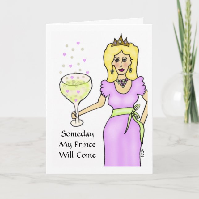 Carte Vin Princesse Valentine's Day (Devant)