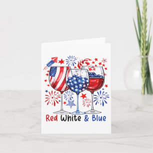 Carte Vin Rouge Et Bleu 4 juillet Rouge Blanc Bleu Vin
