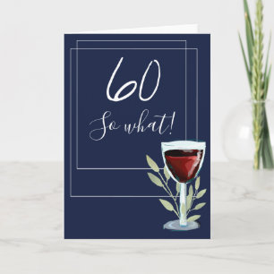 Carte Vin Rouge Inspirant Bleu Marine 60e Anniversaire