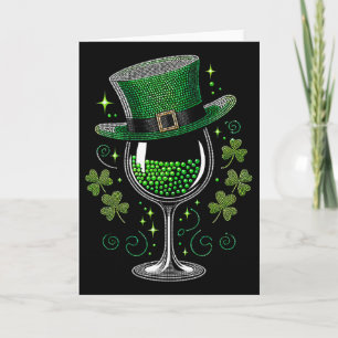 Carte Vin Shamrock Verres à boire St Patricks Day Irland