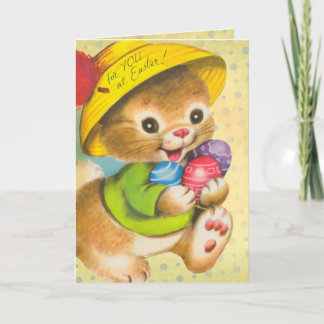 Carte Vinage Pâques pour enfants