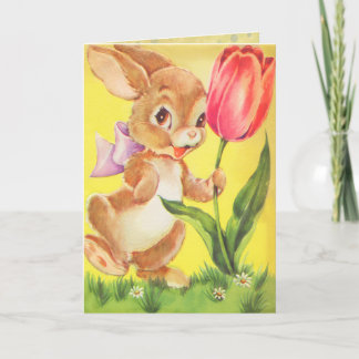 Carte Vinage Pâques pour enfants