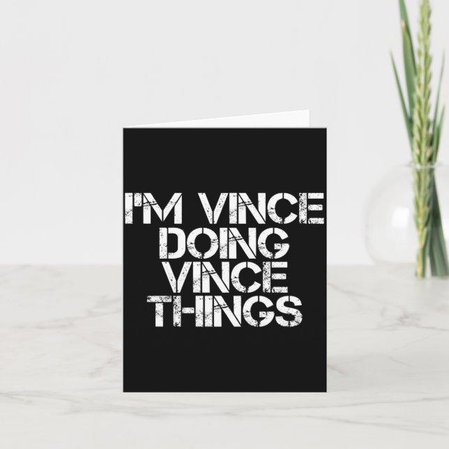 Carte Vince Doing Vince Things Funny Birthday Name Gift (Devant)
