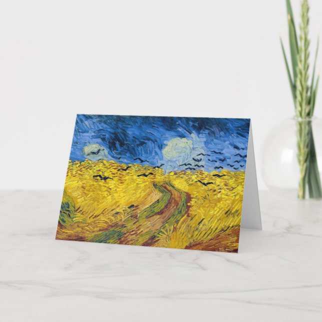Carte Vincent van Gogh - Champ de blé avec corbeaux (Devant)